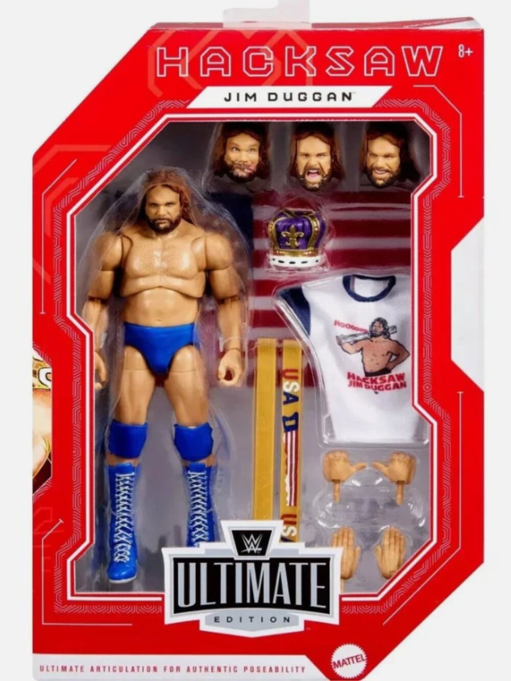 New in Box WWE Ultimate Legends Action Hacksaw Jim Duggan 6 inch Action Figure